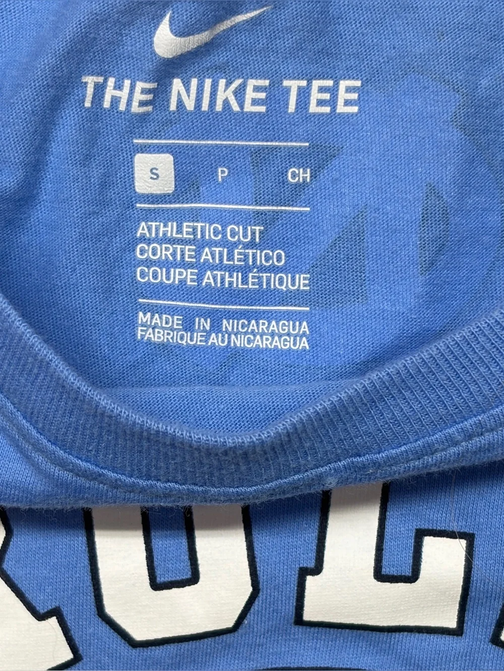 Nike Jordan Carolina TarrHeels Football T-Shirt Small Blue Long Sleeve Jumpman